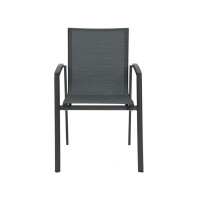 STAPELSESSEL NEW TOP ALUMINIUM ANTHRAZIT MIT BEZUG TEXTILEN KARBON & ALUMINIUMARMLEHNEN ANTHRAZIT