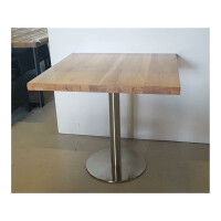 Bistro Tisch Rom L/B 80x80 cm Platte Wildeiche/Gestell Edelstahl