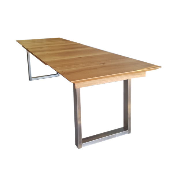 AZ-Tisch Kufstein Schweizer Kante 140 x 90 cm Edelstahl Hartwachsöl