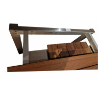 Tischgestell ausziehbar   200/300 x 80 cm Edelstahl Pulverbeschichtet RAL 9005
