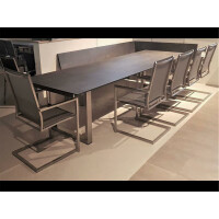 Kufen Ausziehtisch Star 140 x 80 cm-0428S CAVE STRUKTUR-PULVERBESCHICHTET