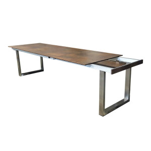 Kufen Ausziehtisch Star 200 x 100 cm-0794S BRONZE STRUKTUR-PULVERBESCHICHTET