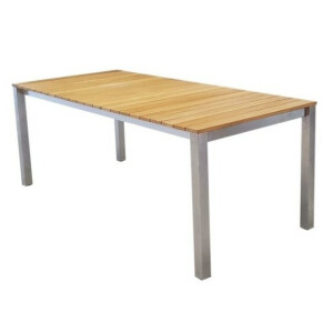 Tisch SET 180 x 80 cm + 6 Edelstahl Sessel San Diego