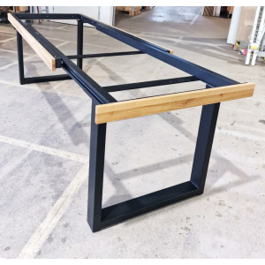 Kufen AZ Tisch Gestell  L 200 cm ausziehbar bis  300 cm pulverbeschichtet RAL 9005