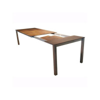 Gartentisch ausziehbar HPL/ Edelstahl 140 x 90 xm-0794 Bronze mit Struktur Oberfläche-Edelstahl