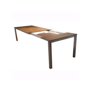 Gartentisch ausziehbar HPL/ Edelstahl 160 x 90 cm-0794 Bronze-Edelstahl