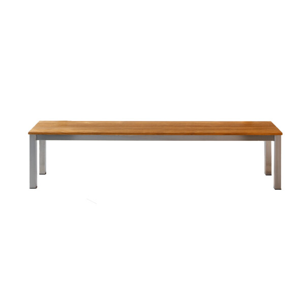 Gartenbank Wien o. Lehne Teak/Edelstahl 180 cm-5 x 5 cm