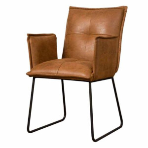 Seda Armlehnenstuhl - fabric Cherokee 8 cognac