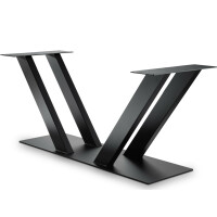 Tischgestell  Rohstahl Mod. DV -L/B/H  170 x 48 x 68 cm-Grau (RAL 7021, matte Feinstruktur)