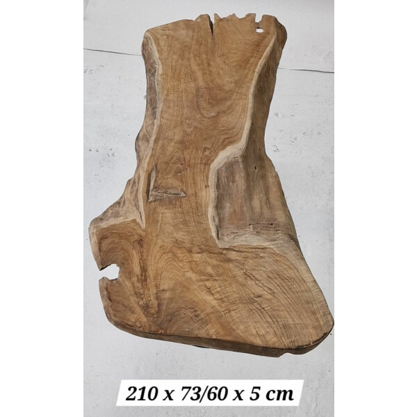Suar Tischplatte L 210 x 73/50 x 5 cm