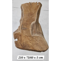 Suar Tischplatte L 210 x 73/50 x 5 cm