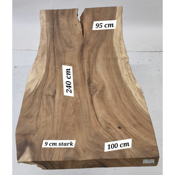 Suar Tischplatte L 240 x 100/95 x 9 cm
