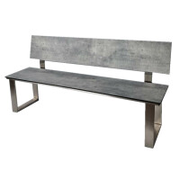 Gartenbank STAR | Edelstahl/HPL 140 cm -0794S Bronze Struktur