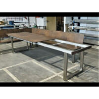 Gartentisch ausziehbar mit Kufengestell 240 x 100 cm-0427 SKYLINE-PULVERBESCHICHTET