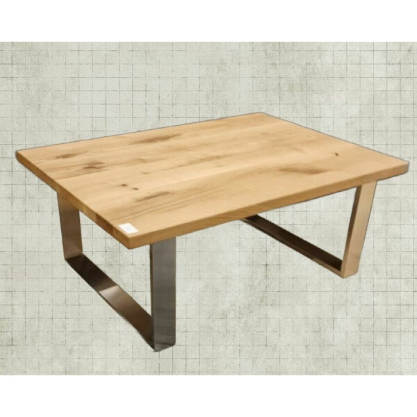 Couchtisch Massivholz mit Edelstahl Gestell
