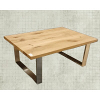 Couchtisch Massivholz mit Edelstahl Gestell