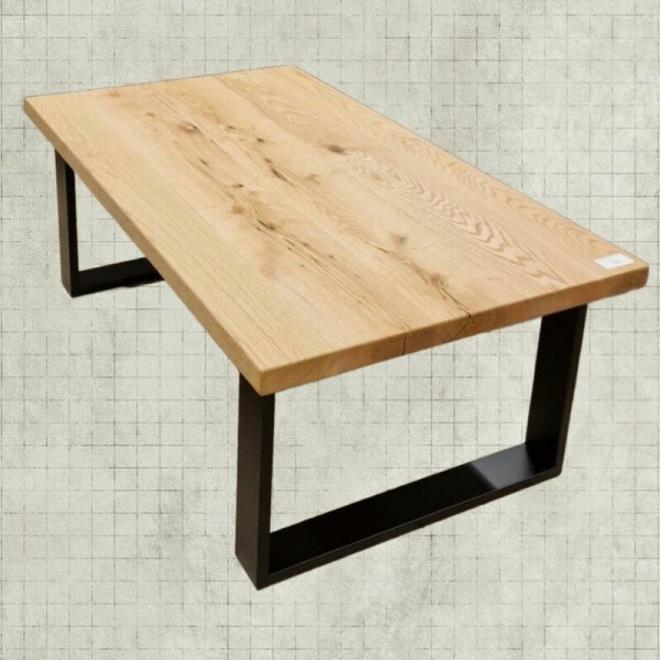 Couchtische mit Stahlgestell | Platte Eiche 40 mm massiv