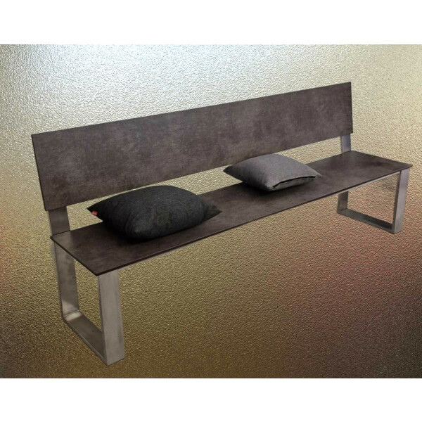 Kufen-Bank HPL | Edelstahl Gestell Länge 200 cm