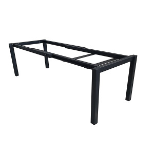 Gartentisch ausziehbar HPL/ Edelstahl 160 x 90 cm-0421 Venus Struktur -Pulverbeschichtet