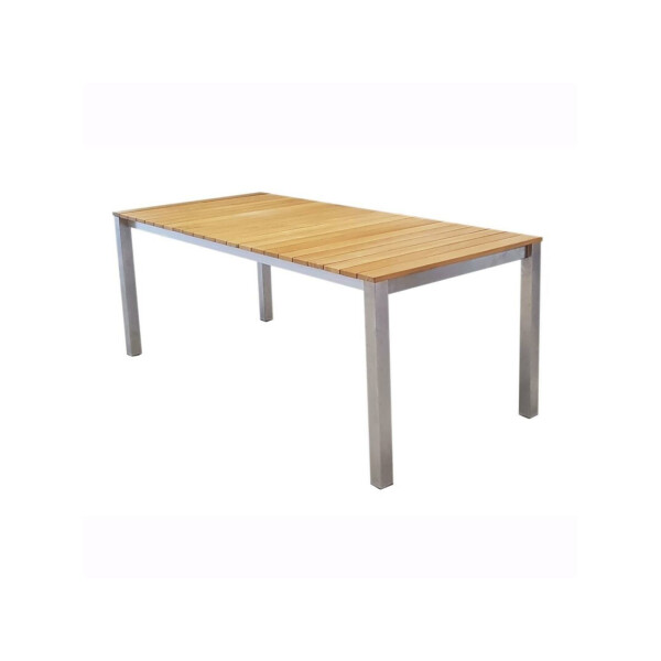 Gartentisch Wien Edelstahl/Teakholz 120 cm-90 cm-6 x 6 cm