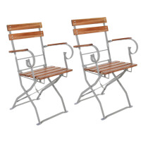 2 x Biergarten Sessel mit Armlehnen klappbar